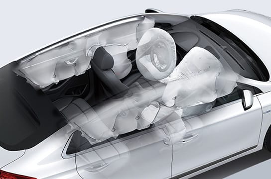 7-airbag system simulated