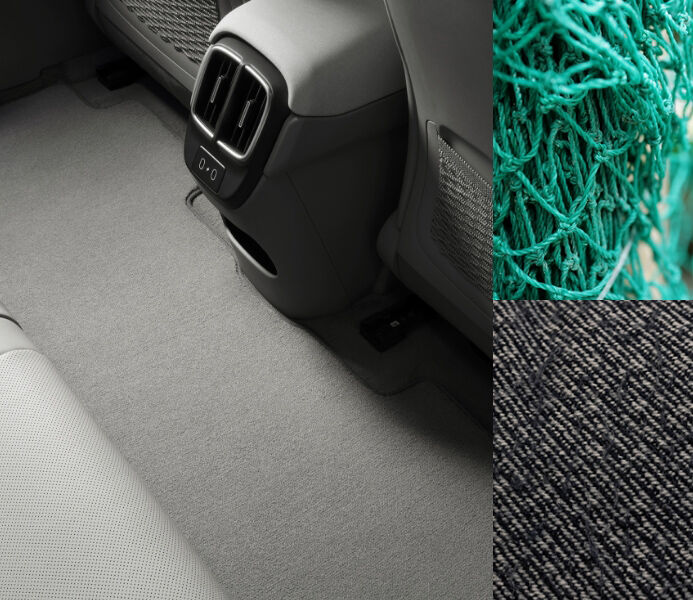 Recycled fisher-net carpets