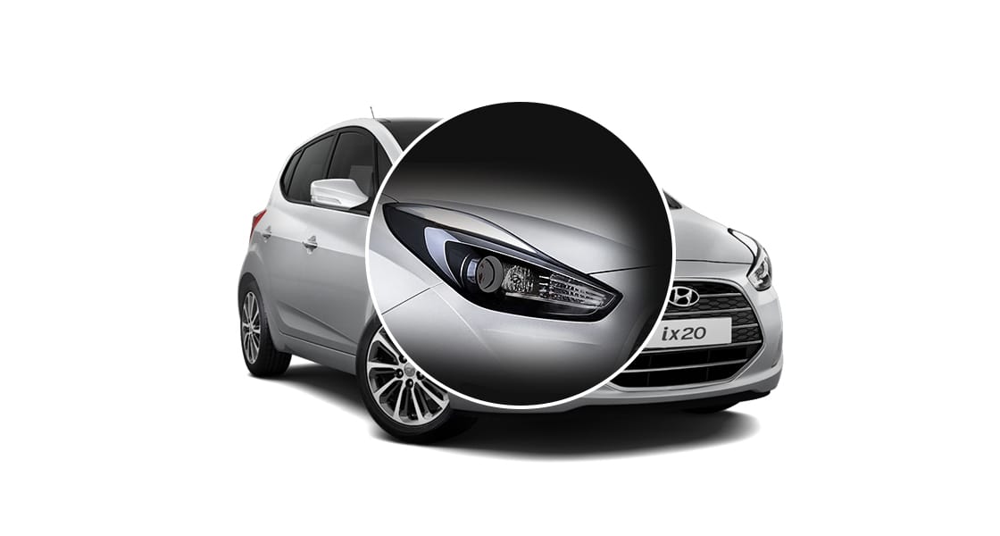 Closer view of headlamp