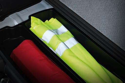 Objects stored in the floor board storage system