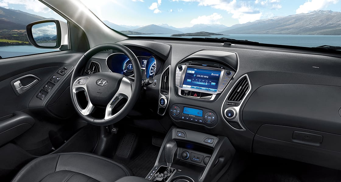 Panoramic view of front interior