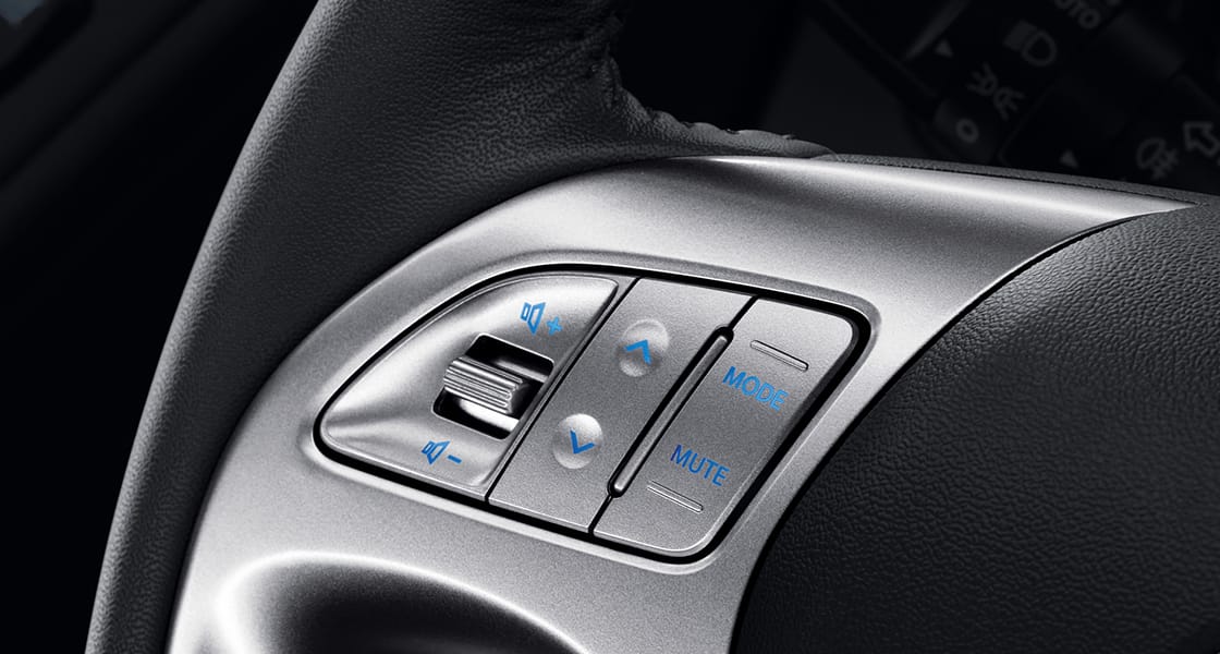 Multimedia control buttons on steering wheel