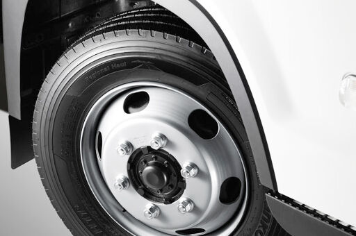 Closer view of silver wheel