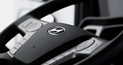 Steering wheel with Hyundai motors company logo