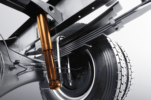 Closer view of rear suspension