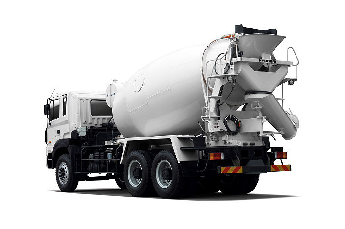 rear view image of mixer truck