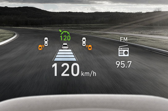  (HUD)  شاشة العرض الأمامية