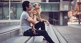 man with dog