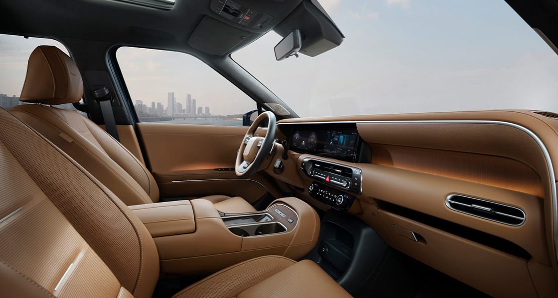 Looking at the city skyline from inside the all-new PALISADE