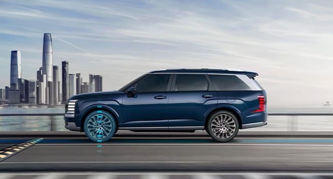 The all-new PALISADE approaching the speed bump