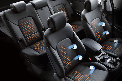 Seat warming and cooling air ventilation system illustrated