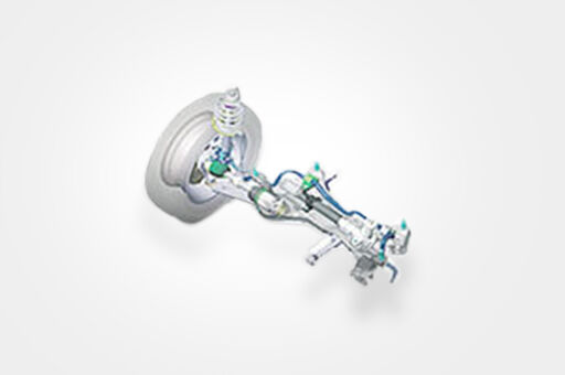 Front McPherson strut type suspension
