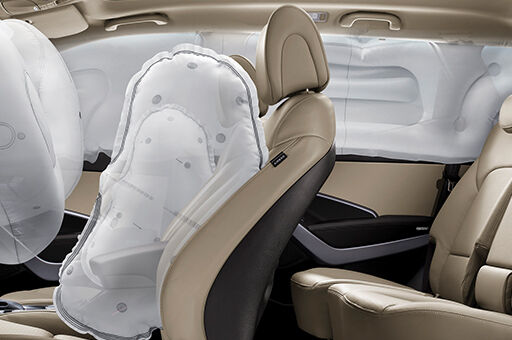6-airbag system simulated on driver's seat