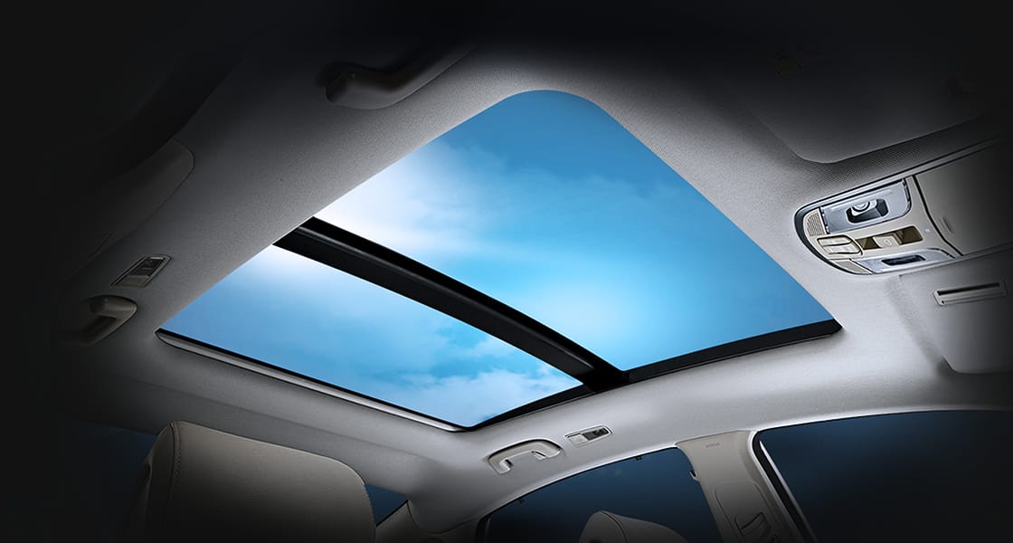 Panorama sunroof on a clear day