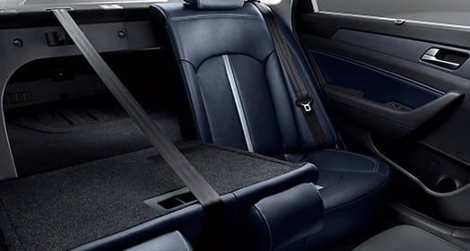 Rear seats with right rear seat folded