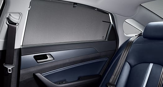 Rear door glass sunshade installed