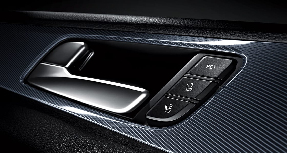 Seat control buttons next to door handle