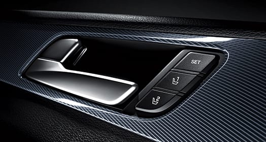 Seat control buttons next to door handle