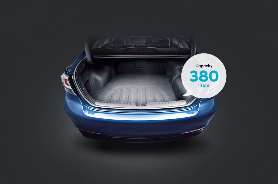 Luggage space with door opened