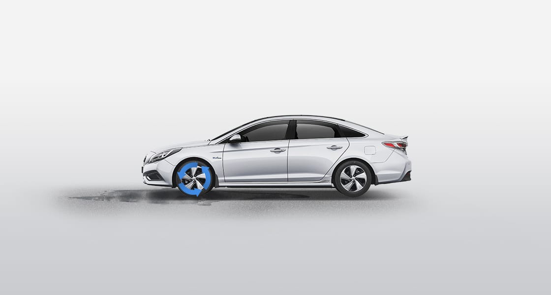 Traction control system illustrated on the front wheel