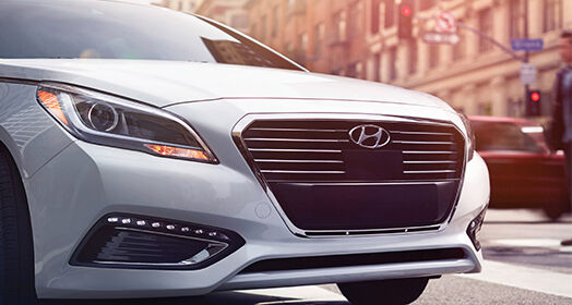 Closer view of front part white Sonata Plug-in Hybrid