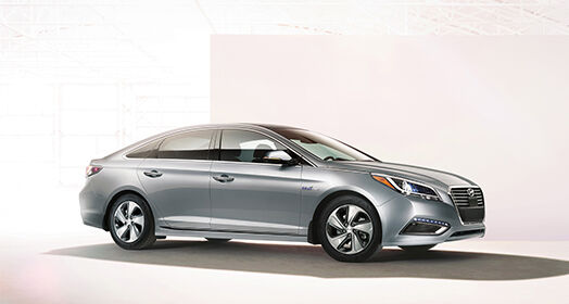 Side view of gray Sonata Plug-in Hybrid