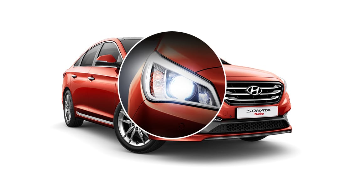 Closer view of HID headlamp on