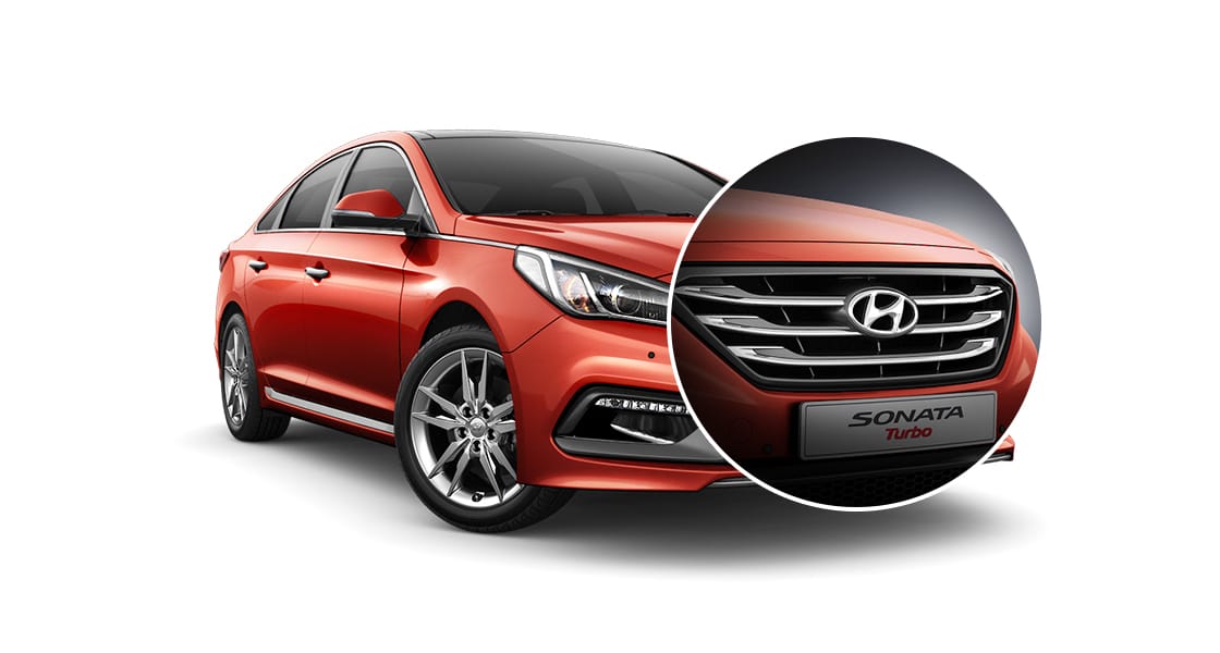 Closer view of radiator grille