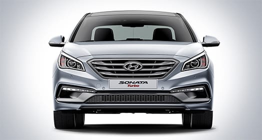 Front view of silver Sonata Turbo