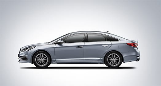 Left side view of silver Sonata Turbo