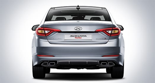 Rear view of silver Sonata Turbo