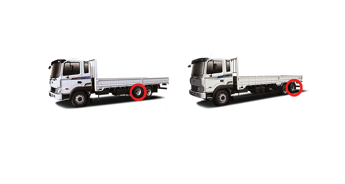 image of lift axle of HD120 and HD210 with air suspension