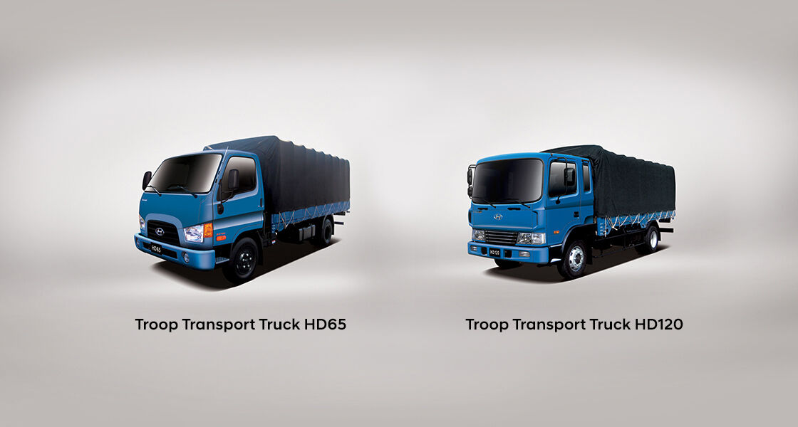 front view of troop transport truck