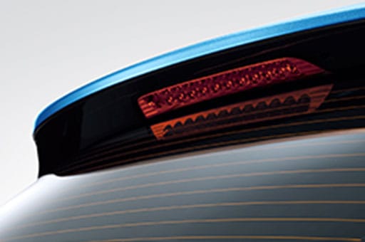 Closer view of rear spoiler with high-mounted stop lamp