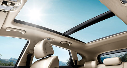 Sunroof opened on a sunny day
