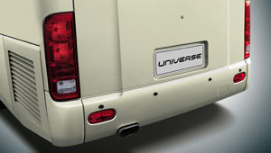 image of universe bus rear view