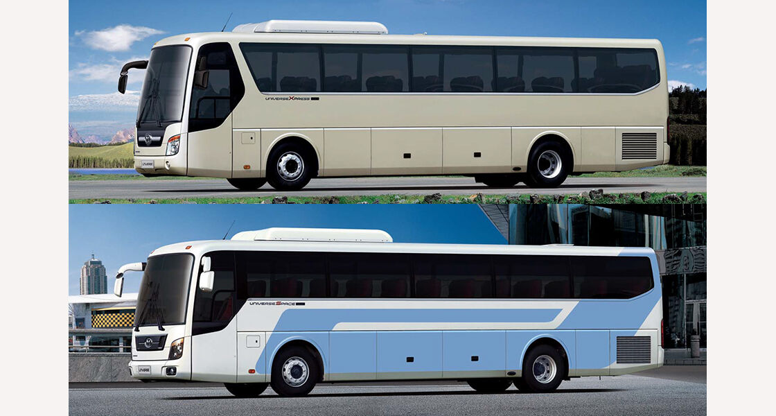 image of beige color universe express noble side view