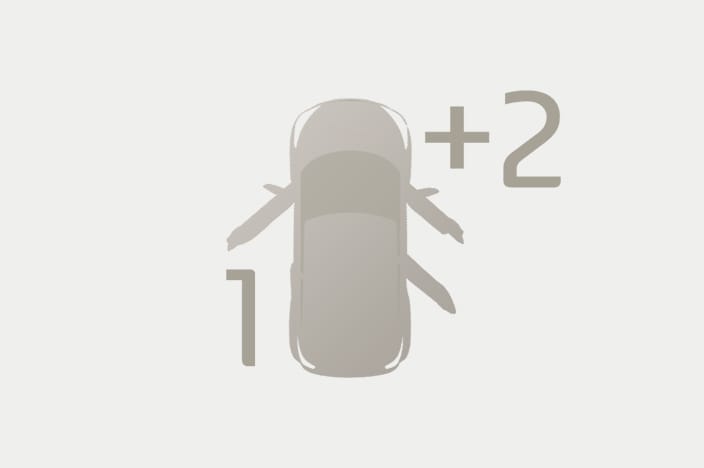 Icon of top view veloster with three doors opened