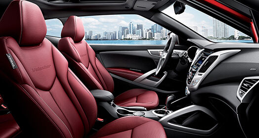 Burgundy color front seats interior