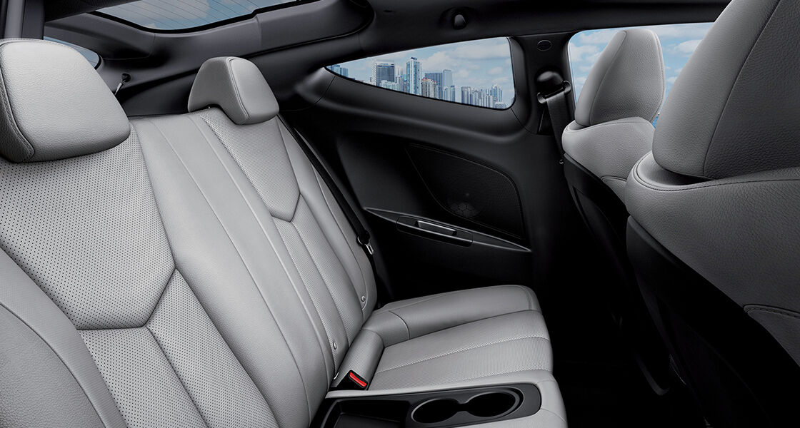 Light gray color rear seats interior
