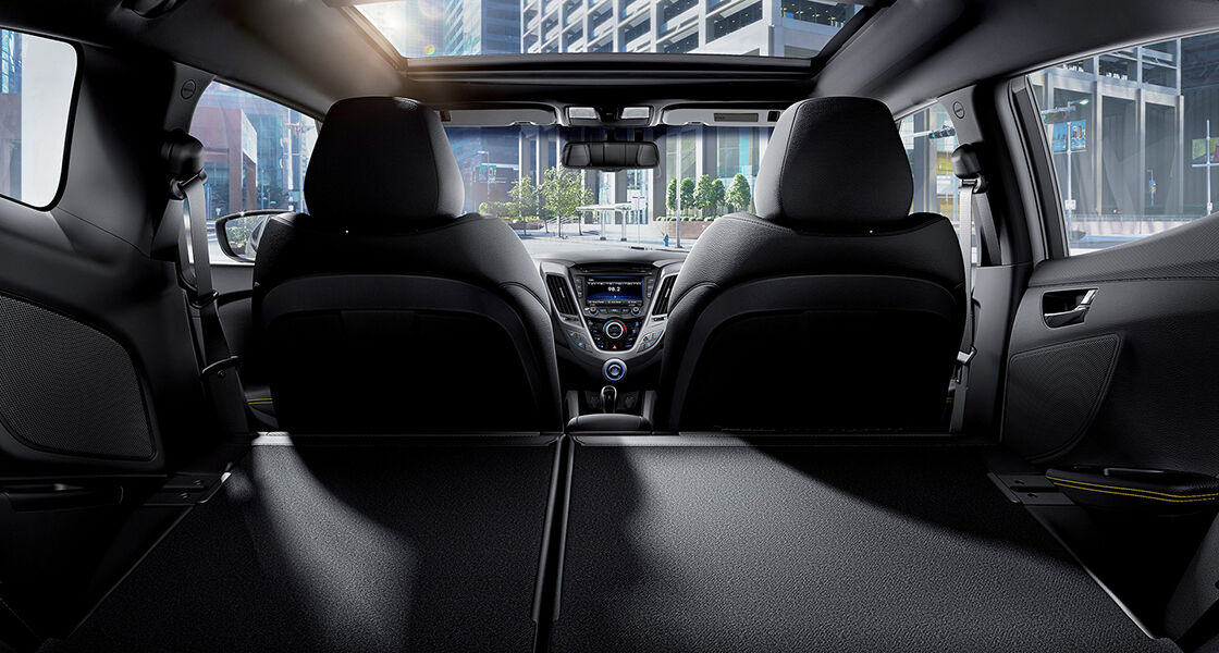 Rear seats folded and sunroof opened