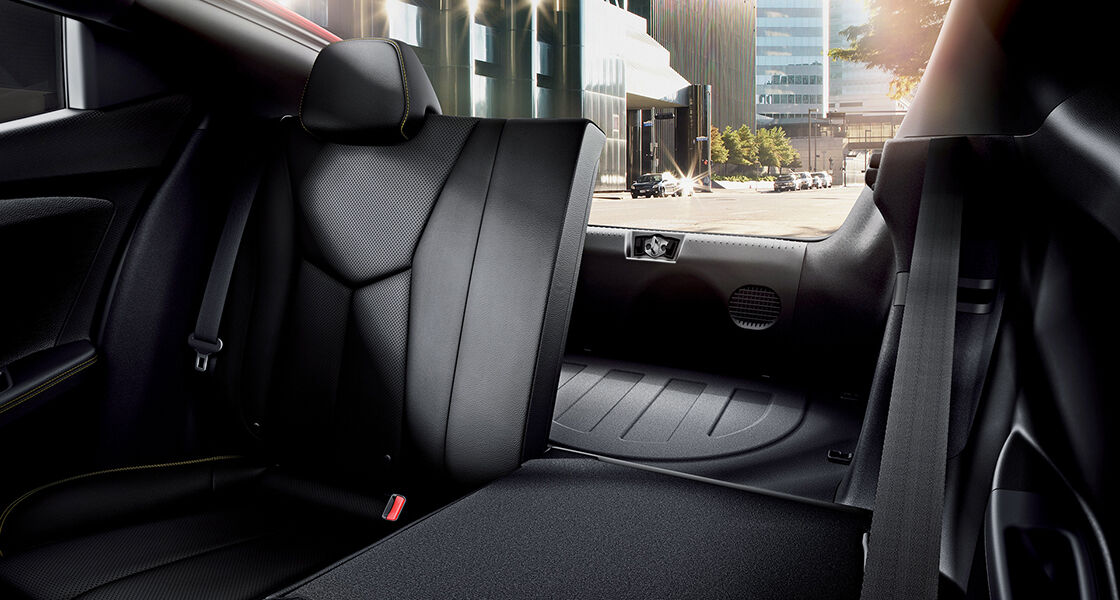 Rear seats with left backseat folded