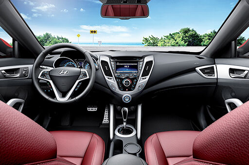 Panoramic view of front seats