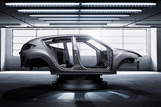 Side view of Veloster's skeleton