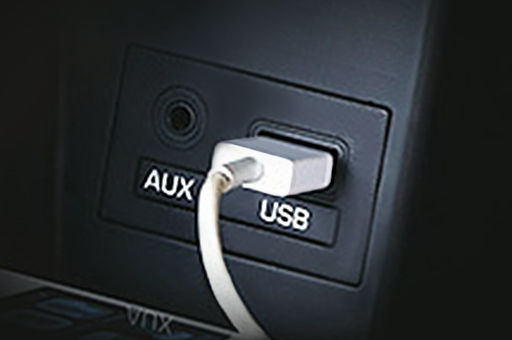 Puertos Aux y USB conectados