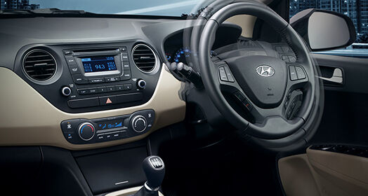 Panoramic view of front seat interior from rear seat viewpoint