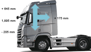 Dimensiones óptimas del espacio del Xcient señaladas con flechas