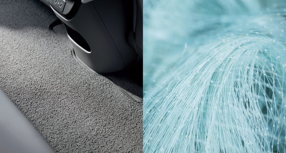 Recycled fisher-net carpet