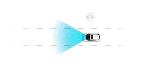 Hyundai SmartSense Şerit Takip Asistanı özelliğinin animasyonu.