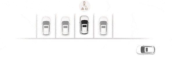Hyundai SmartSense Arka Çapraz Trafik Çarpışma Önleme Asistanı özelliğinin animasyonu